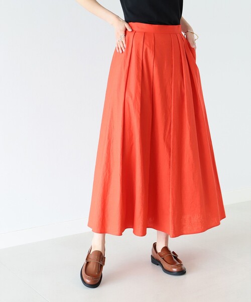 Ray BEAMS（レイビームス）の「Ray BEAMS / 綿麻 タック フレア スカート（スカート・レディース・ブラック/レッド/ブルー・1/0）」の19枚目の写真