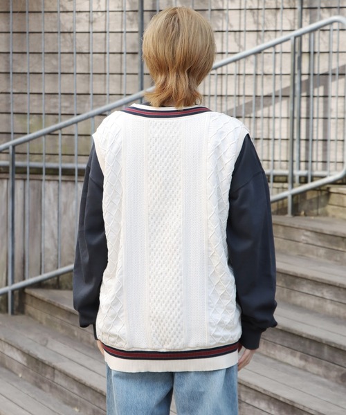 CAL O LINE(キャルオーライン)の「CAL O LINE/キャルオーライン TILDEN VEST Vネック ベスト(ベスト・メンズ・ホワイト系1/ホワイト系2/ホワイト系3・XL/L/M)」の5枚目の写真