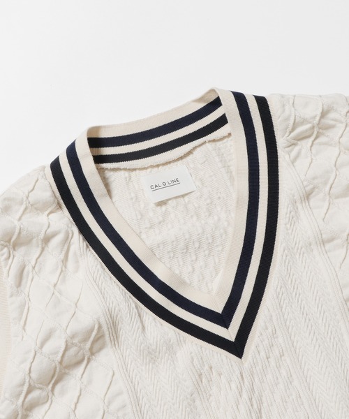 CAL O LINE(キャルオーライン)の「CAL O LINE/キャルオーライン TILDEN VEST Vネック ベスト(ベスト・メンズ・ホワイト系1/ホワイト系2/ホワイト系3・XL/L/M)」の6枚目の写真
