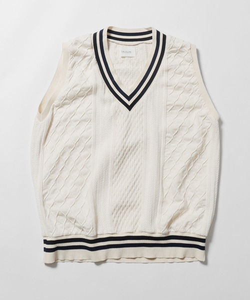 CAL O LINE(キャルオーライン)の「CAL O LINE/キャルオーライン TILDEN VEST Vネック ベスト(ベスト・メンズ・ホワイト系1/ホワイト系2/ホワイト系3・XL/L/M)」の21枚目の写真