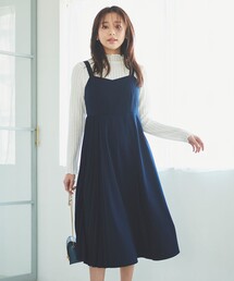 【洗える】プリーツコンビ ジャンパースカート