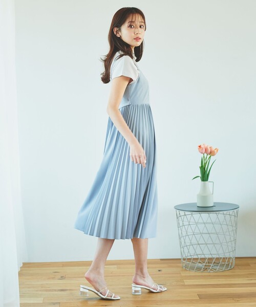 Feroux(フェルゥ)の「【洗える】プリーツコンビ ジャンパースカート(スカート・レディース・ベージュ系/スカイブルー系/ネイビー系・2/1)」の21枚目の写真