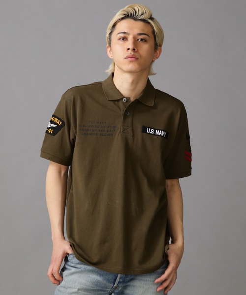 AVIREX(アヴィレックス)の「ネイバル パッチド ポロシャツ / NAVAL PATCHED POLO SHIRT / アヴィレックス / AVIREX(ポロシャツ・メンズ・ホワイト系2/オリーブ系/ネイビー/その他18・L/M/2XL/XL)」の3枚目の写真