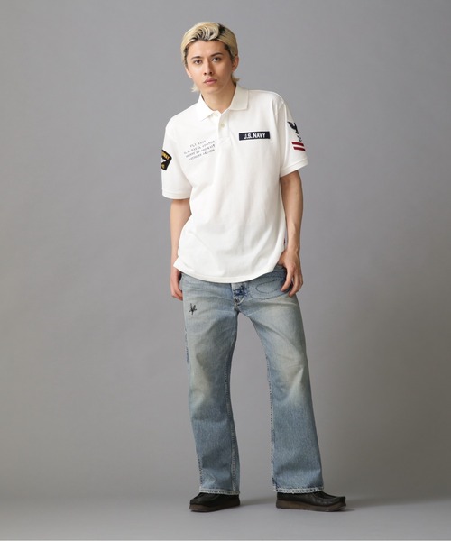 AVIREX(アヴィレックス)の「ネイバル パッチド ポロシャツ / NAVAL PATCHED POLO SHIRT / アヴィレックス / AVIREX(ポロシャツ・メンズ・ホワイト系2/オリーブ系/ネイビー/その他18・L/M/2XL/XL)」の6枚目の写真