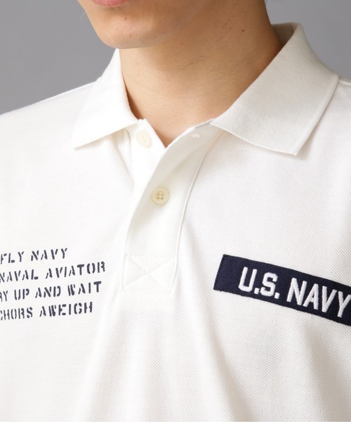 AVIREX(アヴィレックス)の「ネイバル パッチド ポロシャツ / NAVAL PATCHED POLO SHIRT / アヴィレックス / AVIREX(ポロシャツ・メンズ・ホワイト系2/オリーブ系/ネイビー/その他18・L/M/2XL/XL)」の13枚目の写真