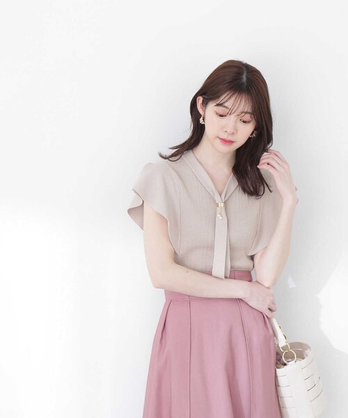 PROPORTION BODY DRESSING（プロポーションボディドレッシング）の「ボウタイリングニット / 1213170503（ニット/セーター・レディース・ホワイト系その他/ピンク/グレー/ネイビー・MEDIUM/SMALL）」の7枚目の写真