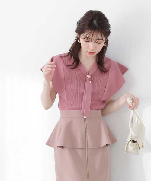 PROPORTION BODY DRESSING（プロポーションボディドレッシング）の「ボウタイリングニット / 1213170503（ニット/セーター・レディース・ホワイト系その他/ピンク/グレー/ネイビー・MEDIUM/SMALL）」の21枚目の写真