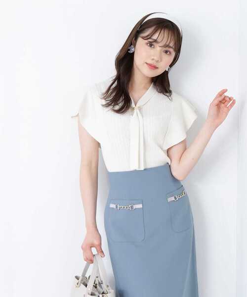 PROPORTION BODY DRESSING（プロポーションボディドレッシング）の「ボウタイリングニット / 1213170503（ニット/セーター・レディース・ホワイト系その他/ピンク/グレー/ネイビー・MEDIUM/SMALL）」の2枚目の写真