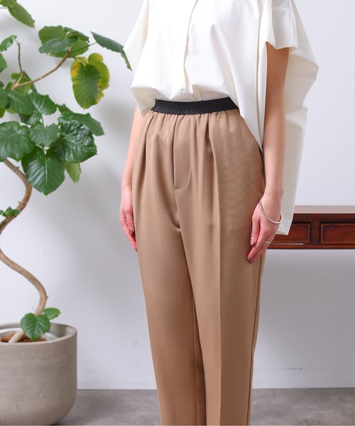 Chez toi(シェトワ)の「ウエストラメゴムイージーテーパードパンツ(その他パンツ・レディース・ベージュ/カーキ/ブラック・FREE)」の7枚目の写真