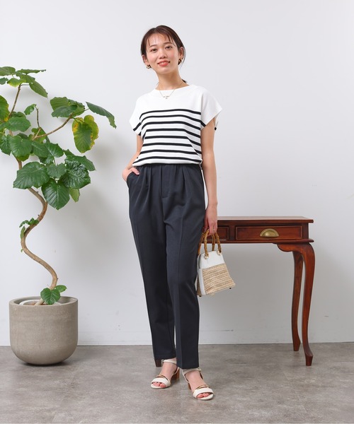 Chez toi(シェトワ)の「ウエストラメゴムイージーテーパードパンツ(その他パンツ・レディース・ベージュ/カーキ/ブラック・FREE)」の12枚目の写真