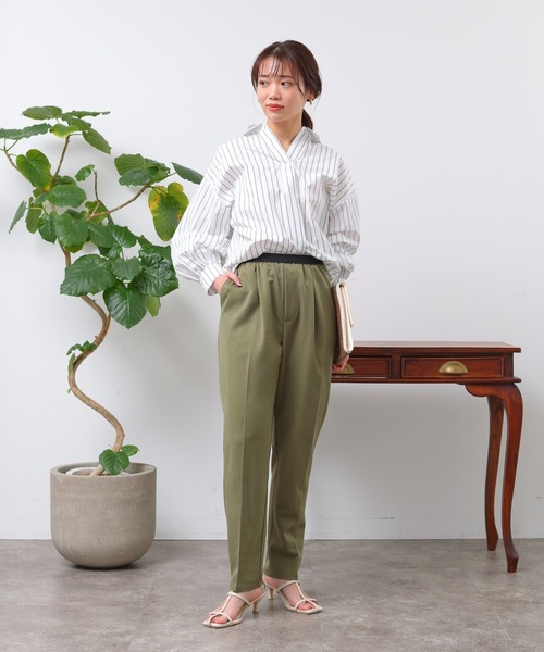 Chez toi(シェトワ)の「ウエストラメゴムイージーテーパードパンツ(その他パンツ・レディース・ベージュ/カーキ/ブラック・FREE)」の13枚目の写真