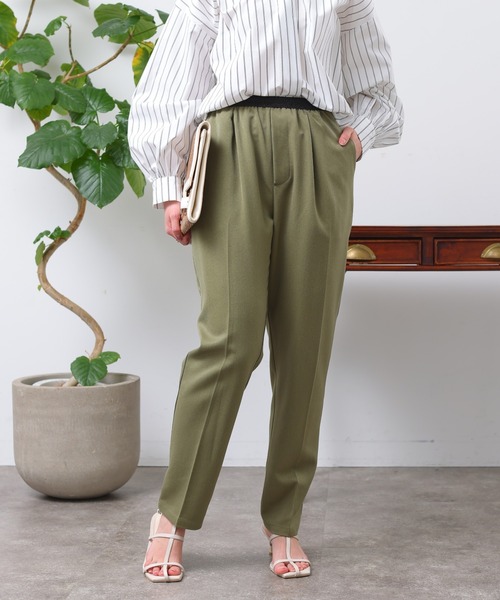 Chez toi(シェトワ)の「ウエストラメゴムイージーテーパードパンツ(その他パンツ・レディース・ベージュ/カーキ/ブラック・FREE)」の21枚目の写真