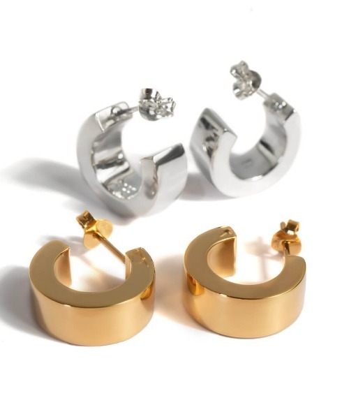 Ops.(オプス)の「フープピアス 金属アレルギー対応 ピアス シルバー925 ボリューム ピアスゴールド【CAPPIO カッピオ】(ピアス(両耳用)・レディース・シルバー/イエローゴールド/シルバー系その他/ゴールド系その他・ONE SIZE)」の10枚目の写真