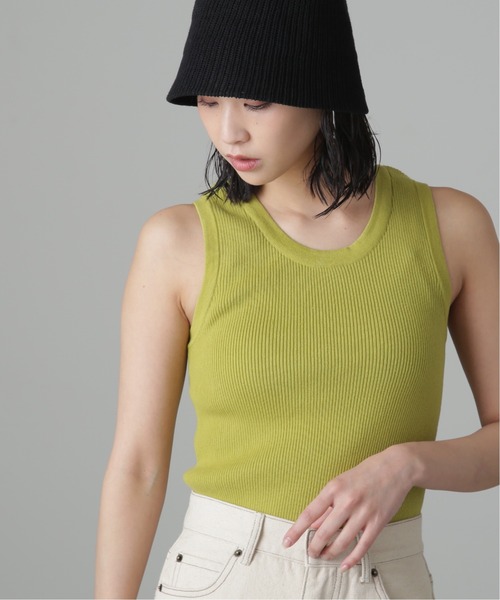 FREE'S MART（フリーズマート）の「◆[洗える]マシンウォッシャブルオーガニックコットンリブタンク（ニット/セーター・レディース・ブラック/パープル/ホワイト/グリーン・FREE）」の4枚目の写真