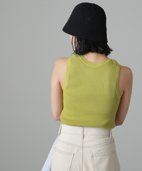 FREE'S MART（フリーズマート）の「◆[洗える]マシンウォッシャブルオーガニックコットンリブタンク（ニット/セーター・レディース・ブラック/パープル/ホワイト/グリーン・FREE）」の6枚目の写真
