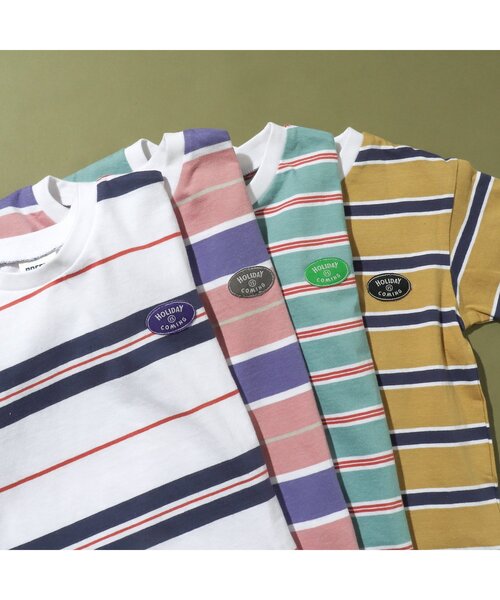 BREEZE（ブリーズ）の「【WEB限定】 マルチボーダー半袖Tシャツ（Tシャツ/カットソー・キッズ・サックスブルー/オフホワイト/ピンク/イエロー・120/100/130/110/80/140/90）」の11枚目の写真