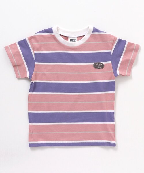 BREEZE（ブリーズ）の「【WEB限定】 マルチボーダー半袖Tシャツ（Tシャツ/カットソー・キッズ・サックスブルー/オフホワイト/ピンク/イエロー・120/100/130/110/80/140/90）」の6枚目の写真