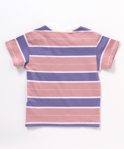 BREEZE（ブリーズ）の「【WEB限定】 マルチボーダー半袖Tシャツ（Tシャツ/カットソー・キッズ・サックスブルー/オフホワイト/ピンク/イエロー・120/100/130/110/80/140/90）」の7枚目の写真