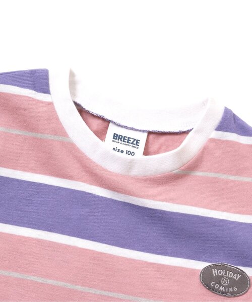 BREEZE（ブリーズ）の「【WEB限定】 マルチボーダー半袖Tシャツ（Tシャツ/カットソー・キッズ・サックスブルー/オフホワイト/ピンク/イエロー・120/100/130/110/80/140/90）」の14枚目の写真