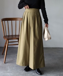 Riberry | 【セットアップ可】綿麻タックワイドパンツ(その他パンツ)