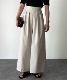 Riberry | 【セットアップ可】綿麻タックワイドパンツ(その他パンツ)