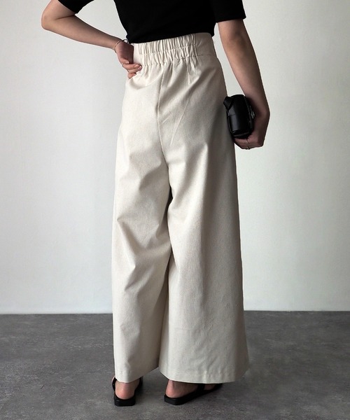 Riberry（リベリー）の「【セットアップ可】綿麻タックワイドパンツ（その他パンツ・レディース・カーキ/ネイビー/キナリ・MEDIUM）」の7枚目の写真