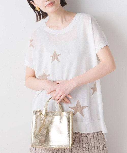 FURRY(ファーリー)の「強撚インターシャニットプルオーバー(Tシャツ/カットソー・レディース・ブラック/ブルー/ホワイト・FREE)」の6枚目の写真