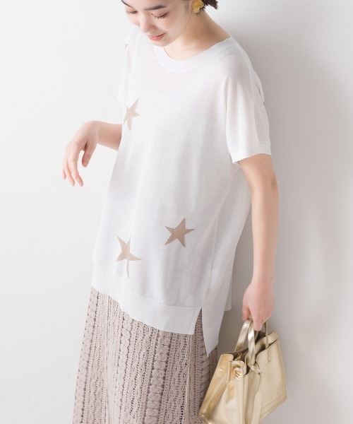 FURRY(ファーリー)の「強撚インターシャニットプルオーバー(Tシャツ/カットソー・レディース・ブラック/ブルー/ホワイト・FREE)」の7枚目の写真