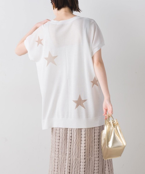 FURRY(ファーリー)の「強撚インターシャニットプルオーバー(Tシャツ/カットソー・レディース・ブラック/ブルー/ホワイト・FREE)」の8枚目の写真