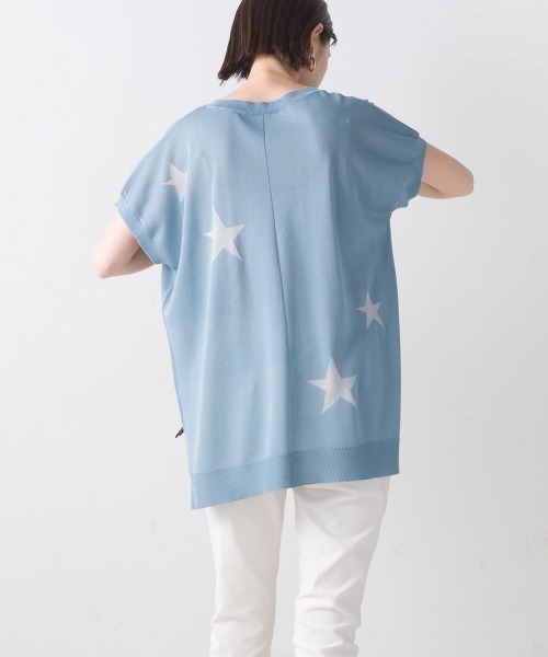 FURRY(ファーリー)の「強撚インターシャニットプルオーバー(Tシャツ/カットソー・レディース・ブラック/ブルー/ホワイト・FREE)」の12枚目の写真