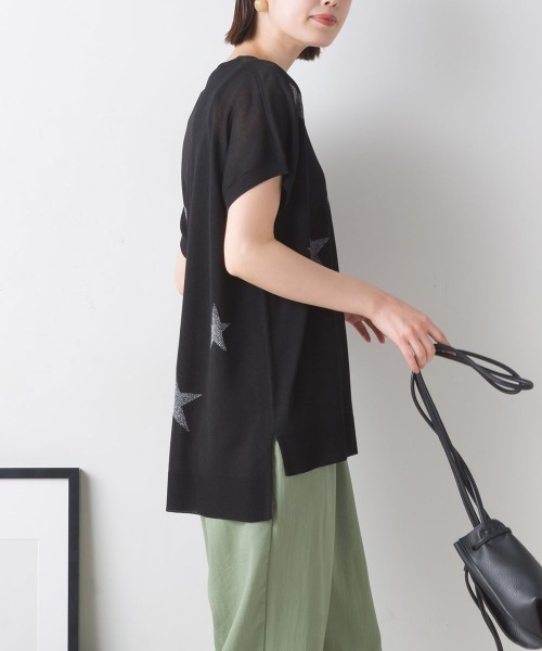 FURRY(ファーリー)の「強撚インターシャニットプルオーバー(Tシャツ/カットソー・レディース・ブラック/ブルー/ホワイト・FREE)」の17枚目の写真