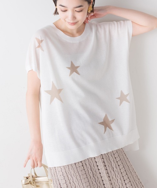 FURRY(ファーリー)の「強撚インターシャニットプルオーバー(Tシャツ/カットソー・レディース・ブラック/ブルー/ホワイト・FREE)」の5枚目の写真
