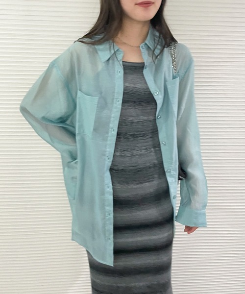 EPIMI E'PIMMY(エピミエピミー)の「アソートオーバーシアーシャツ(シャツ/ブラウス・レディース・アイボリー/ブラック/グレイッシュブルー/ブルー/オフホワイト/ベージュ・MEDIUM)」の9枚目の写真