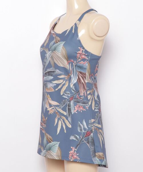 LIPSERVICE（リップサービス）の「【ムラサキスポーツ別注】LIP SERVICE/リップサービス 水陸両用/カップ付きボタニカルリーフ柄/フィットネスタンクトップ /セットアップ対応 384530（タンクトップ・レディース・ホワイト/ネイビー/ブラック/オフホワイト・M/S/L）」の6枚目の写真