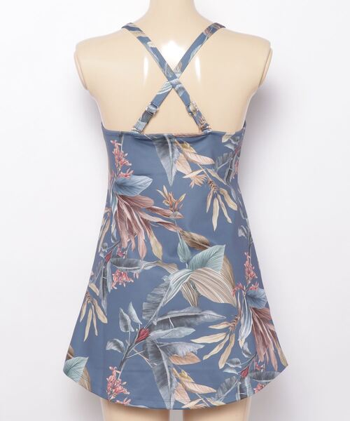 LIPSERVICE（リップサービス）の「【ムラサキスポーツ別注】LIP SERVICE/リップサービス 水陸両用/カップ付きボタニカルリーフ柄/フィットネスタンクトップ /セットアップ対応 384530（タンクトップ・レディース・ホワイト/ネイビー/ブラック/オフホワイト・M/S/L）」の5枚目の写真