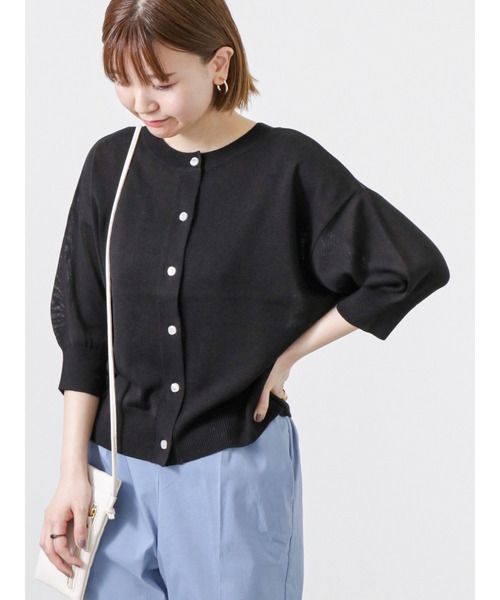 Lugnoncure（ルノンキュール）の「ボリュームスリーブカーディガン（カーディガン/ボレロ・レディース・グリーン/オレンジ/ベージュ/ブラック・ﾌﾘ-）」の2枚目の写真