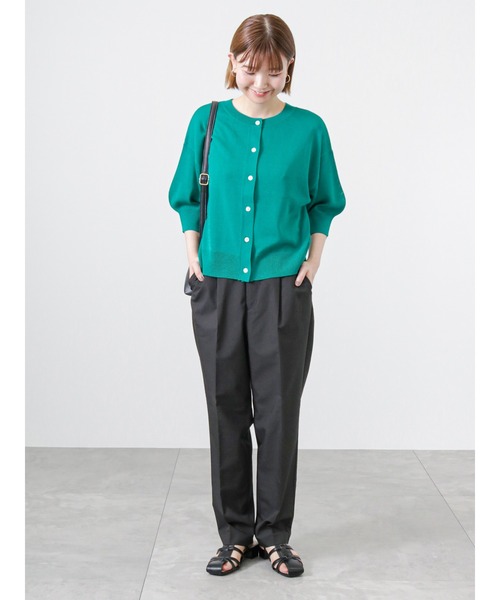 Lugnoncure（ルノンキュール）の「ボリュームスリーブカーディガン（カーディガン/ボレロ・レディース・グリーン/オレンジ/ベージュ/ブラック・ﾌﾘ-）」の8枚目の写真