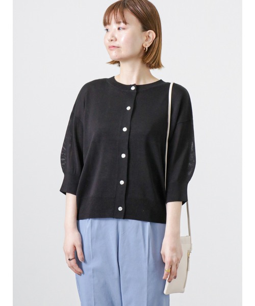 Lugnoncure（ルノンキュール）の「ボリュームスリーブカーディガン（カーディガン/ボレロ・レディース・グリーン/オレンジ/ベージュ/ブラック・ﾌﾘ-）」の5枚目の写真