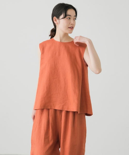 かぐれ(カグレ)の「リネンフレアブラウス(シャツ/ブラウス・レディース・オレンジ/ブラック・FREE)」の10枚目の写真