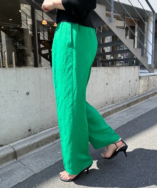 COLLAGE GALLARDAGALANTE（コラージュガリャルダガランテ）の「ウエストゴムリネンワイド（その他パンツ・レディース・ベージュ/グリーン/オレンジ・FREE）」の12枚目の写真