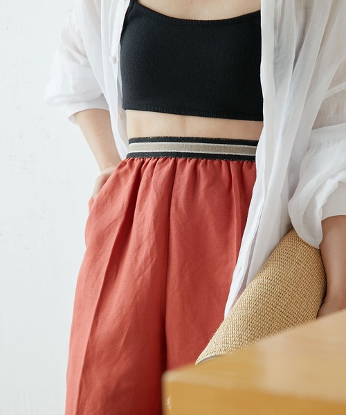 COLLAGE GALLARDAGALANTE（コラージュガリャルダガランテ）の「ウエストゴムリネンワイド（その他パンツ・レディース・ベージュ/グリーン/オレンジ・FREE）」の19枚目の写真