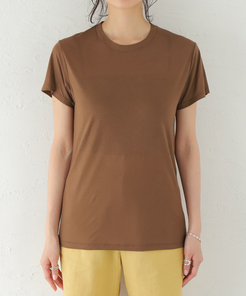 BASERANGE(ベースレンジ)の「【BASERANGE/ベースレンジ】CORE TEE SHIRT:Tシャツ(Tシャツ/カットソー・レディース・ブラウン系その他/ブラック/ピンク・SMALL)」の18枚目の写真
