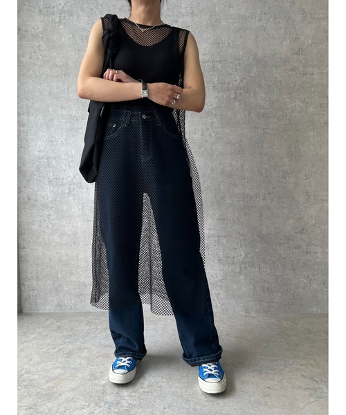 owndaily(オンデイリー)の「メッシュワンピース(ワンピース・レディース・アイボリー/ブラック・FREE)」の17枚目の写真