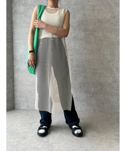 owndaily(オンデイリー)の「メッシュワンピース(ワンピース・レディース・アイボリー/ブラック・FREE)」の12枚目の写真
