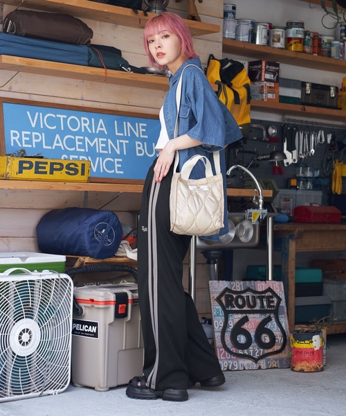 PBLIM（ページボーイリム）の「PBLIM/トラックラインパンツ（スウェットパンツ・レディース・ブルー/ブラック/グリーン・LARGE/MEDIUM）」の5枚目の写真