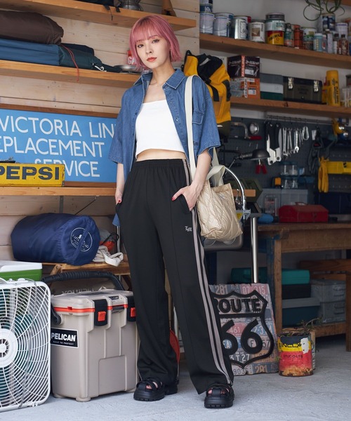 PBLIM（ページボーイリム）の「PBLIM/トラックラインパンツ（スウェットパンツ・レディース・ブルー/ブラック/グリーン・LARGE/MEDIUM）」の4枚目の写真