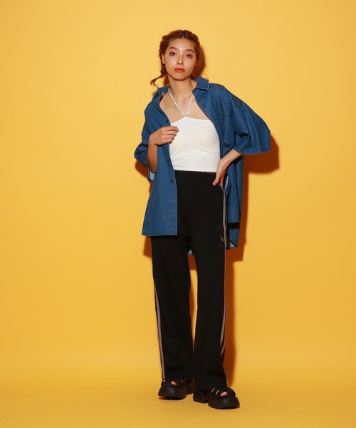 PBLIM（ページボーイリム）の「PBLIM/トラックラインパンツ（スウェットパンツ・レディース・ブルー/ブラック/グリーン・LARGE/MEDIUM）」の11枚目の写真