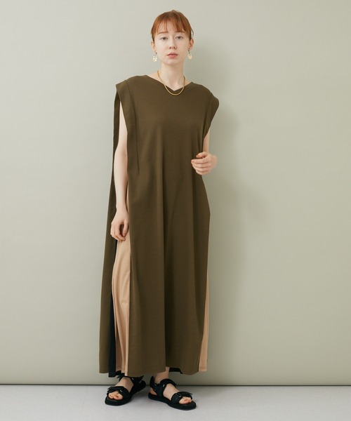 ROSIEE（ロージー）の「ROSIEE 脇配色ワンピース（ワンピース・レディース・ブラック/カーキ・FREE）」の13枚目の写真