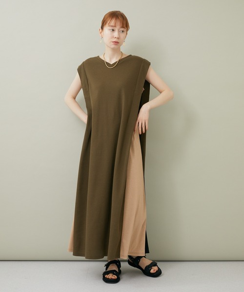 ROSIEE（ロージー）の「ROSIEE 脇配色ワンピース（ワンピース・レディース・ブラック/カーキ・FREE）」の14枚目の写真