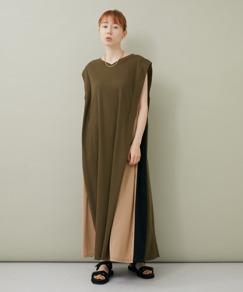 ROSIEE（ロージー）の「ROSIEE 脇配色ワンピース（ワンピース・レディース・ブラック/カーキ・FREE）」の16枚目の写真